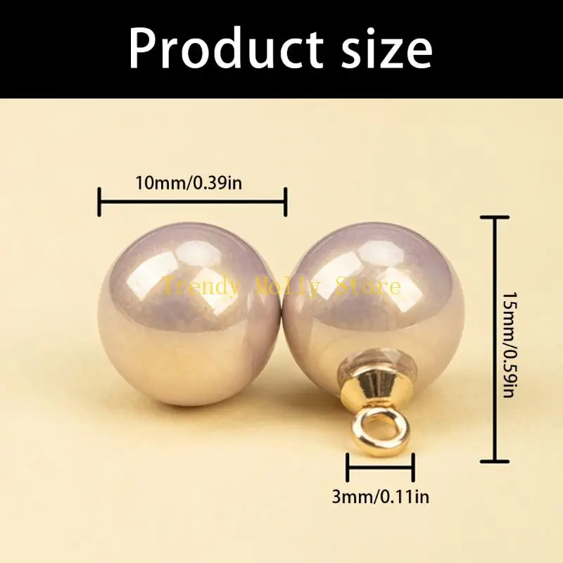 N5KB 50Pcs Resin Imitation Pearls Buttons Shirt Sweater Sewing Supplies Replacement