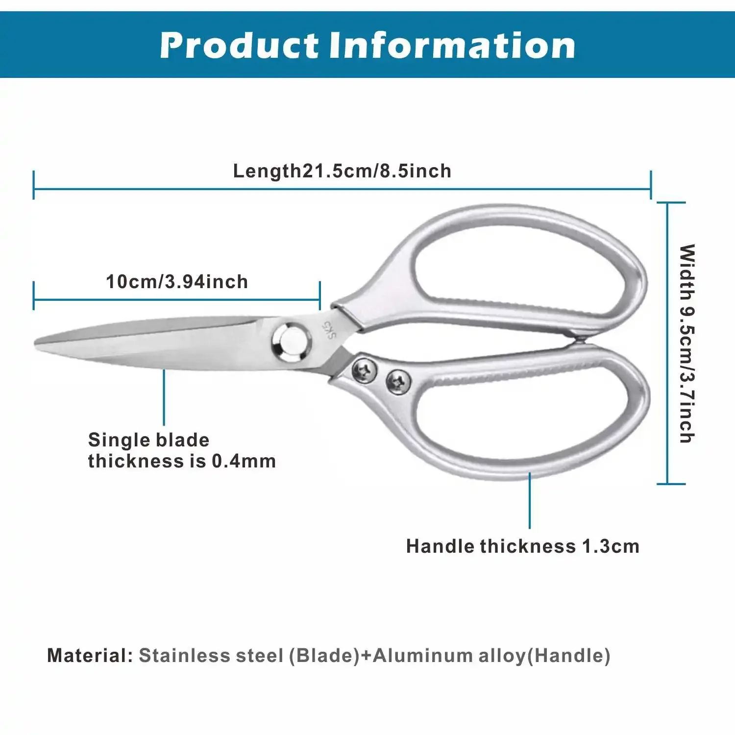 NEFBENLI Kitchen Scissor Stainless Heavy Duty Shears for Cutting Chicken Beef Poultry Fish Meat Vegetables Scissors Purpose