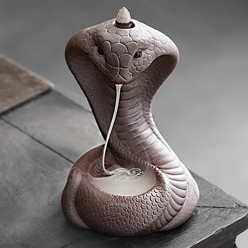 

Old Rock Mud Spirit Snake Reverse Flow Incense Burner Ceramic Sandalwood Incense Home Indoor Agarwood Tea Table Creative Ornamen