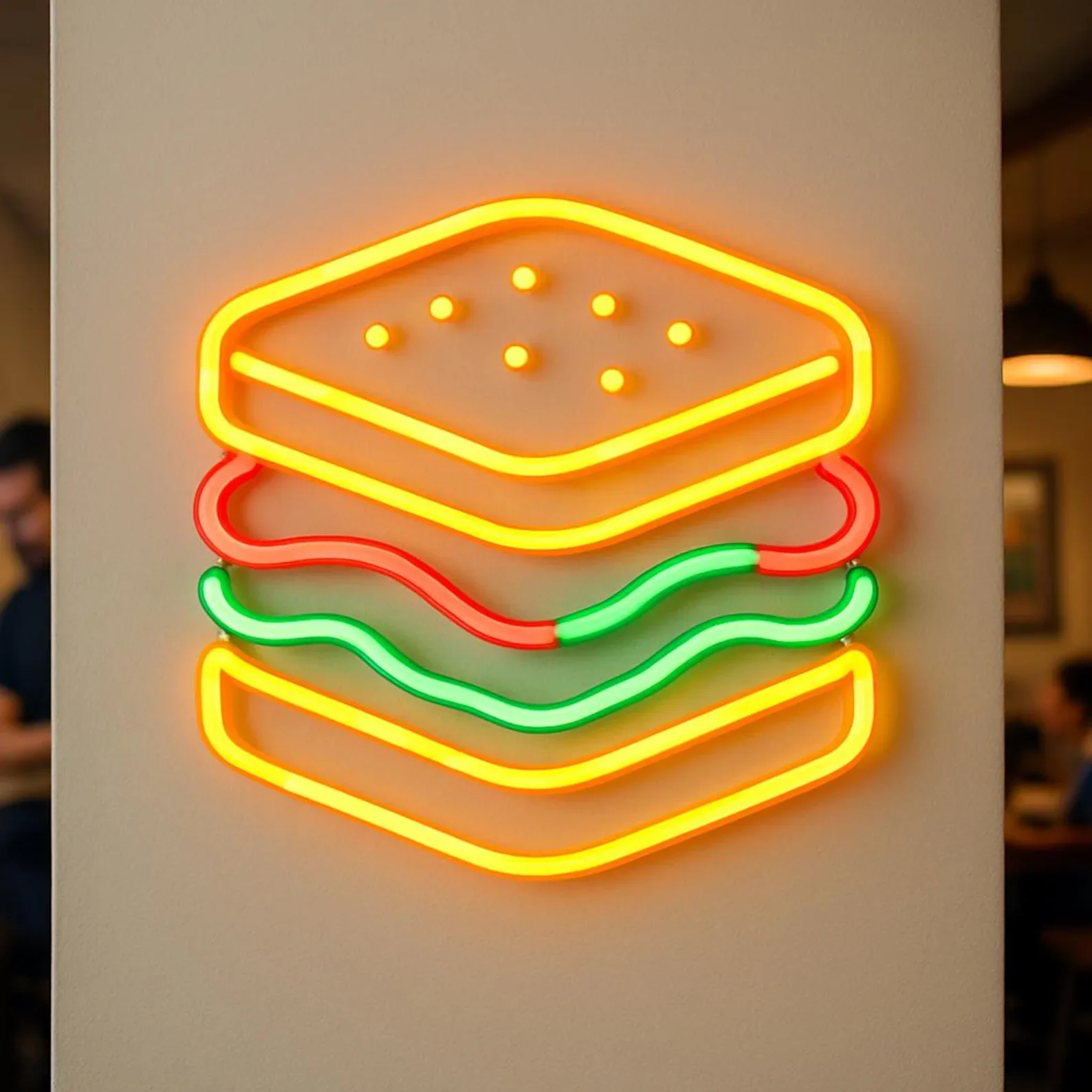 Sandwich Neon Sign, Breakfast Cafe Light,Street Food Led Sign, Bistro Neon Decor,Dinning Room Decor