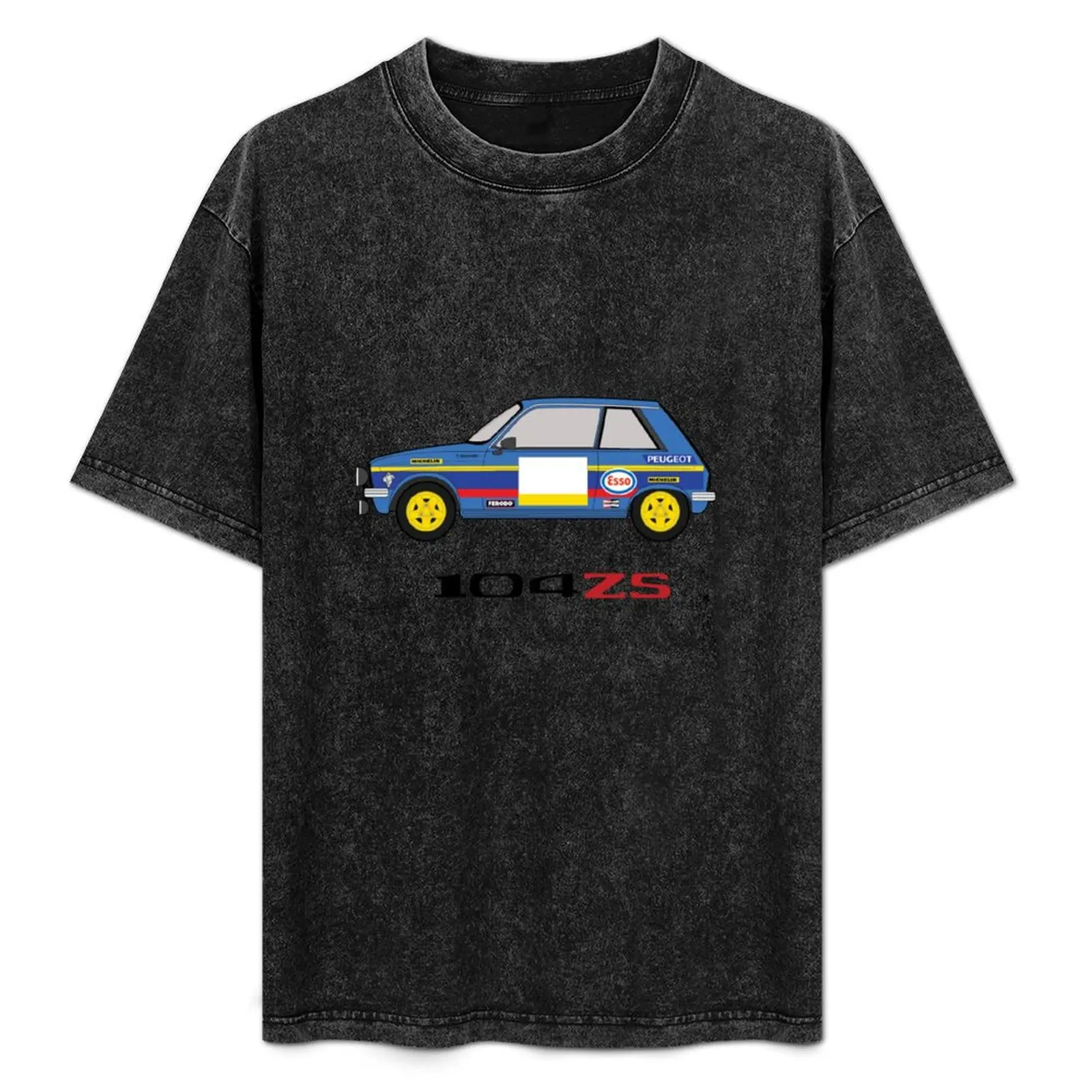 104 ZS 1970s rally car T-Shirt cotton graphic tees vintage graphic tee street wear t shirts for men cotton