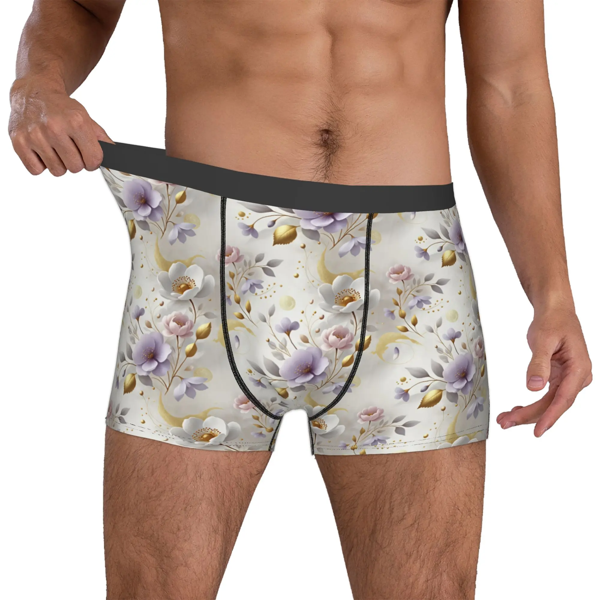 Luxury High 3D Floral Boxers Shorts Mens Fashion Trend 3D Flowers Briefs Underwear Cool Underpants