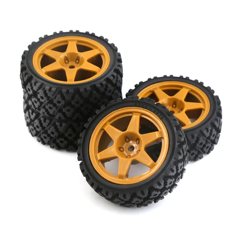 A63T-4Pcs neumático de goma de 70Mm para Tamiya XV01 XV02 TA06 TT01 TT02 PTG-2 1/10 RC Rally Racing Car reemplazo actualización Par