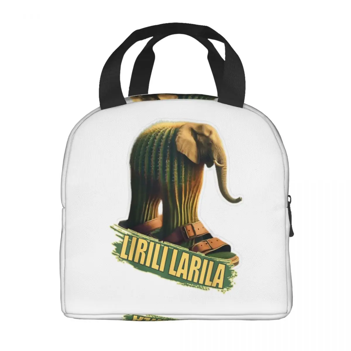 Lirili Larila Brainrot Italian Meme Bolsas de almuerzo aisladas Bolsa refrigeradora grande reutilizable Tote Lunch Box Trabajo Viajes Hombres Mujeres