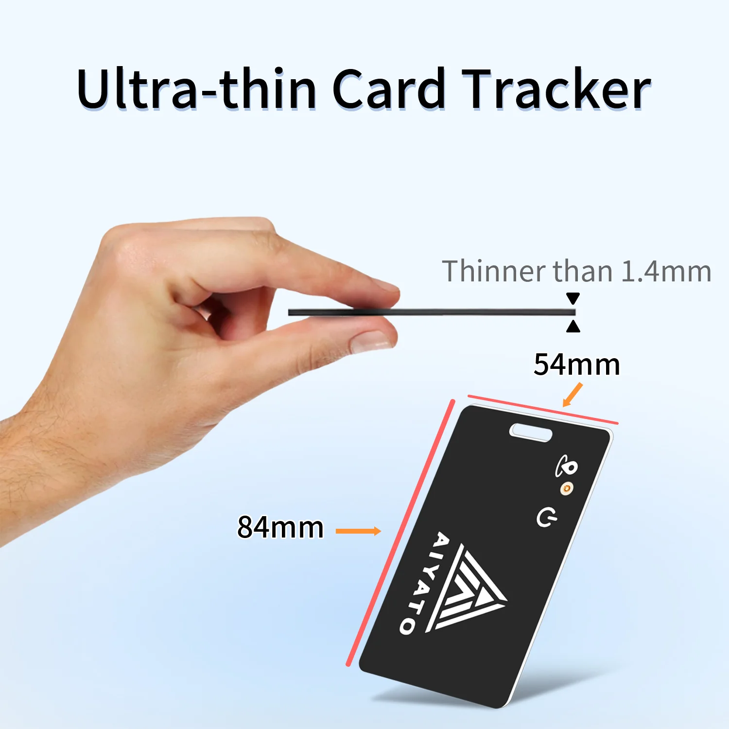 AIYATO Wallet Tracker Card Wireless Charging Location GPS Smart Tag Airtag Work for Apple Find My APP Air Tags for IOS