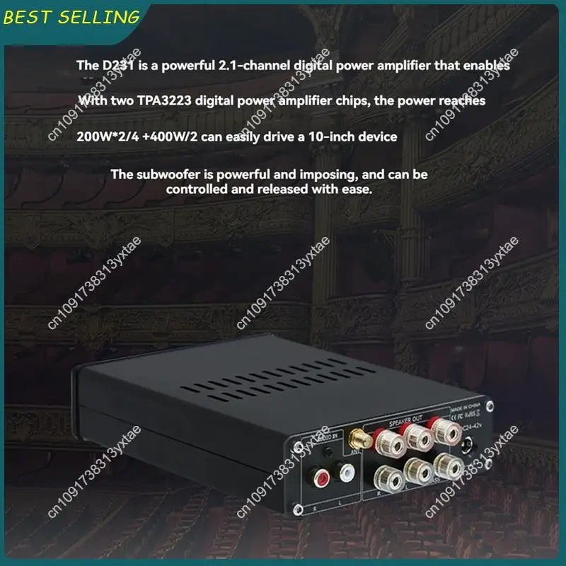 N09R-D231 Digital Audio Amplifier Two TPA3223 Chips 200Wx  2/4Ω+ 400W/2Ω High-Power 2.1-Channel Bluetooth Power Amplifier Board