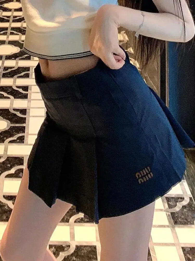 

High Waist Slimming f Skirt Korean Sle Pleated A-Line Skirt for Young Women Faionable Summer Commute Wear