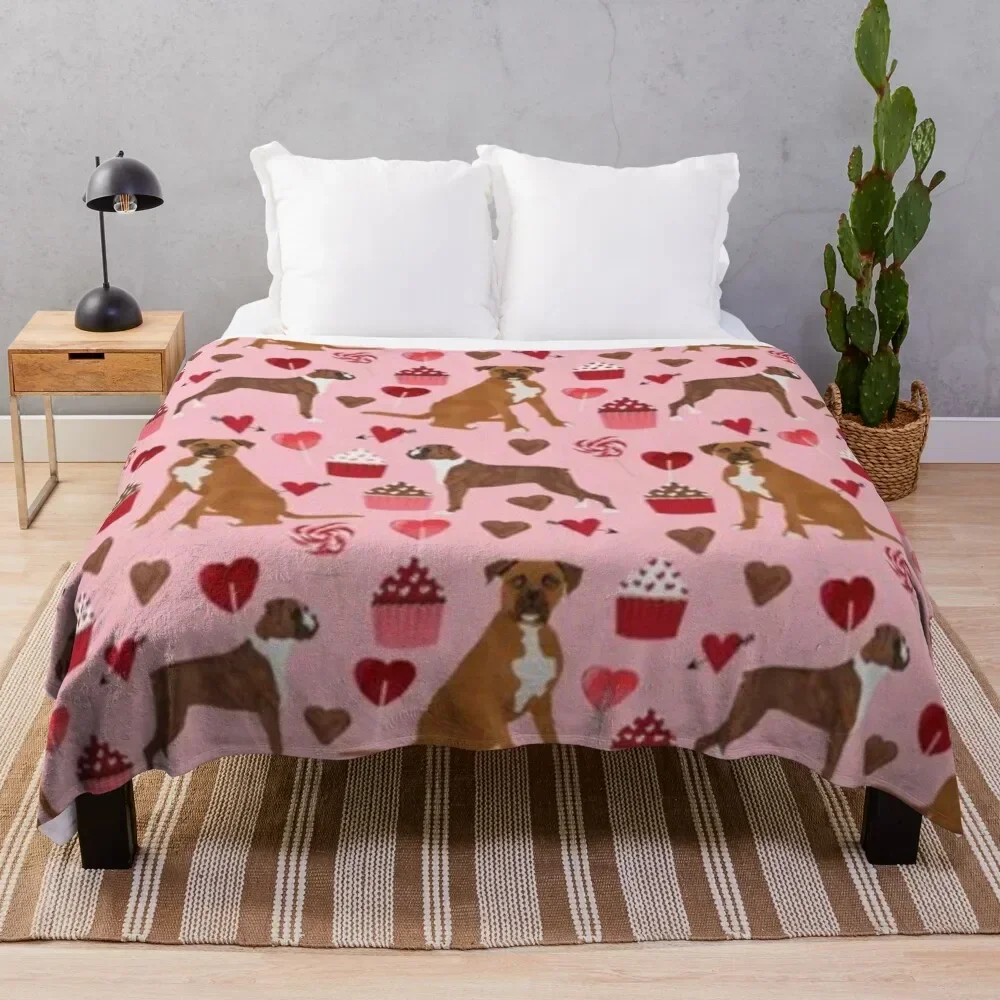 BOXER VALENTINE'S DAY Throw Blanket Summer Beddings Flannel valentine gift ideas Sofa Blankets