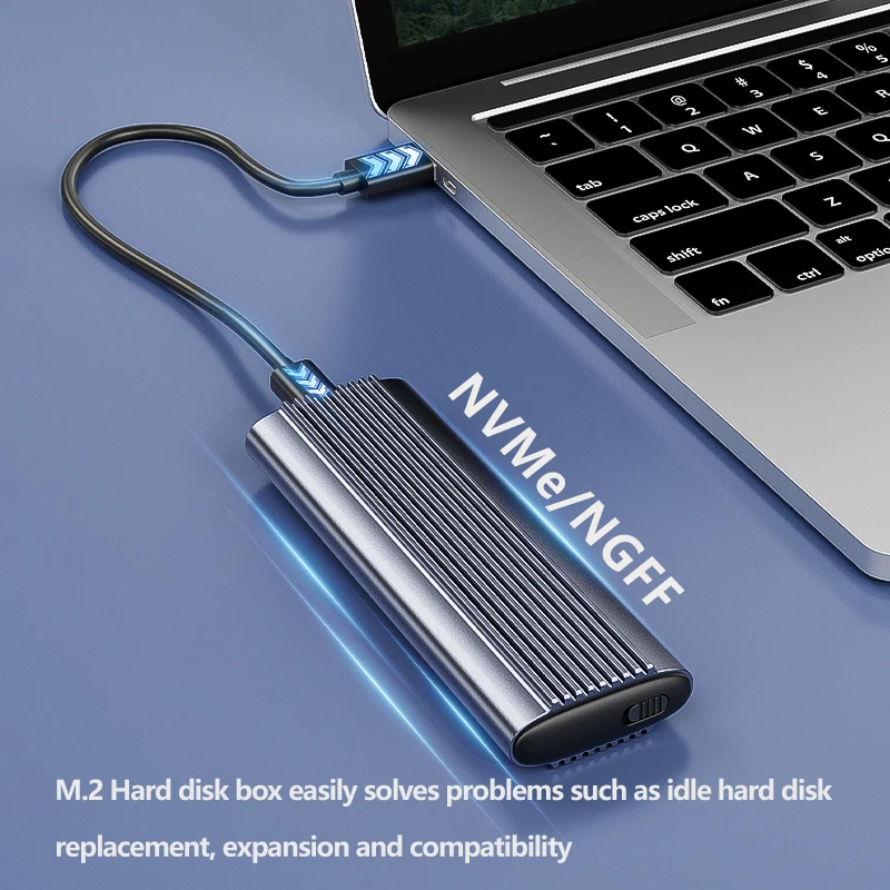 M.2 NVMe SSD Case 10Gbps HDD Box M.2 NVME SSD إلى USB 3.1 نوع الضميمة-A إلى كابل من النوع C لـ M.2 SSD مع OTG