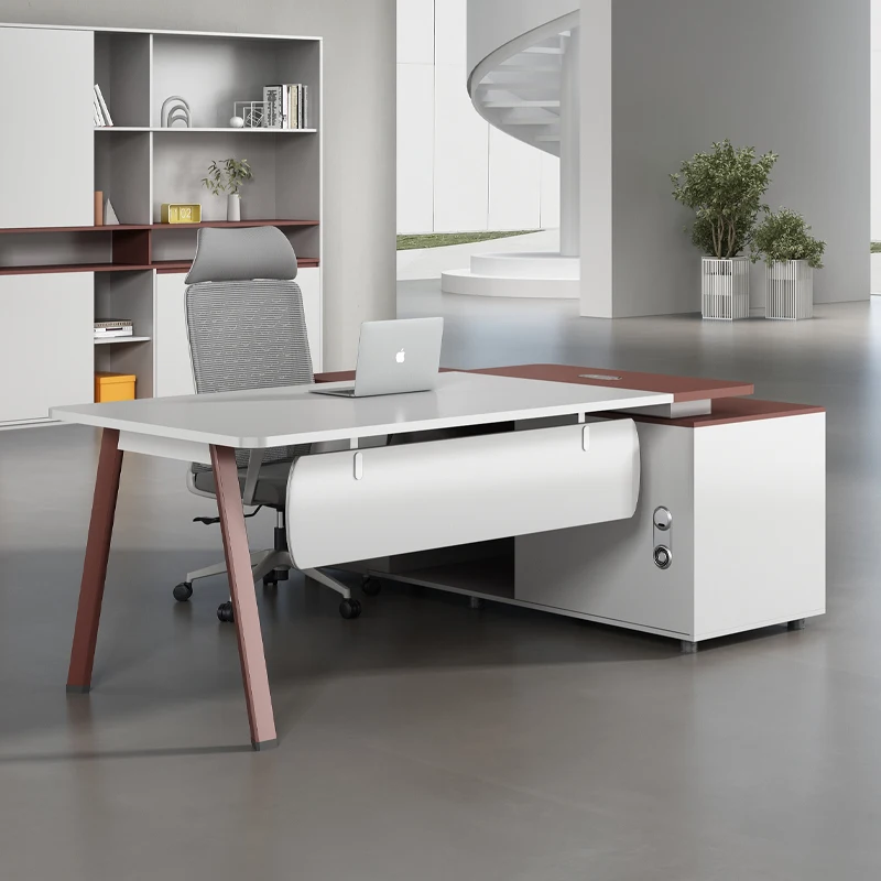 

Drawers Organizer Chair Cabinets Corner Work Long Straight Desks European Art Accessories Minimalist Bureau Modern Furniture