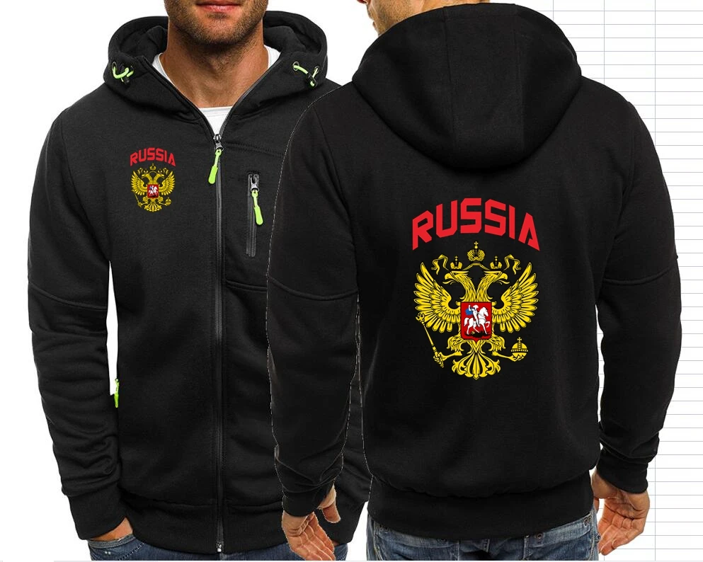 CCCP Emblem Russia Flag Men\'s Jackets Hooded Coats Zipper Sweatshirts Male Jacket Mens Clothing Outerwear Russian Federation