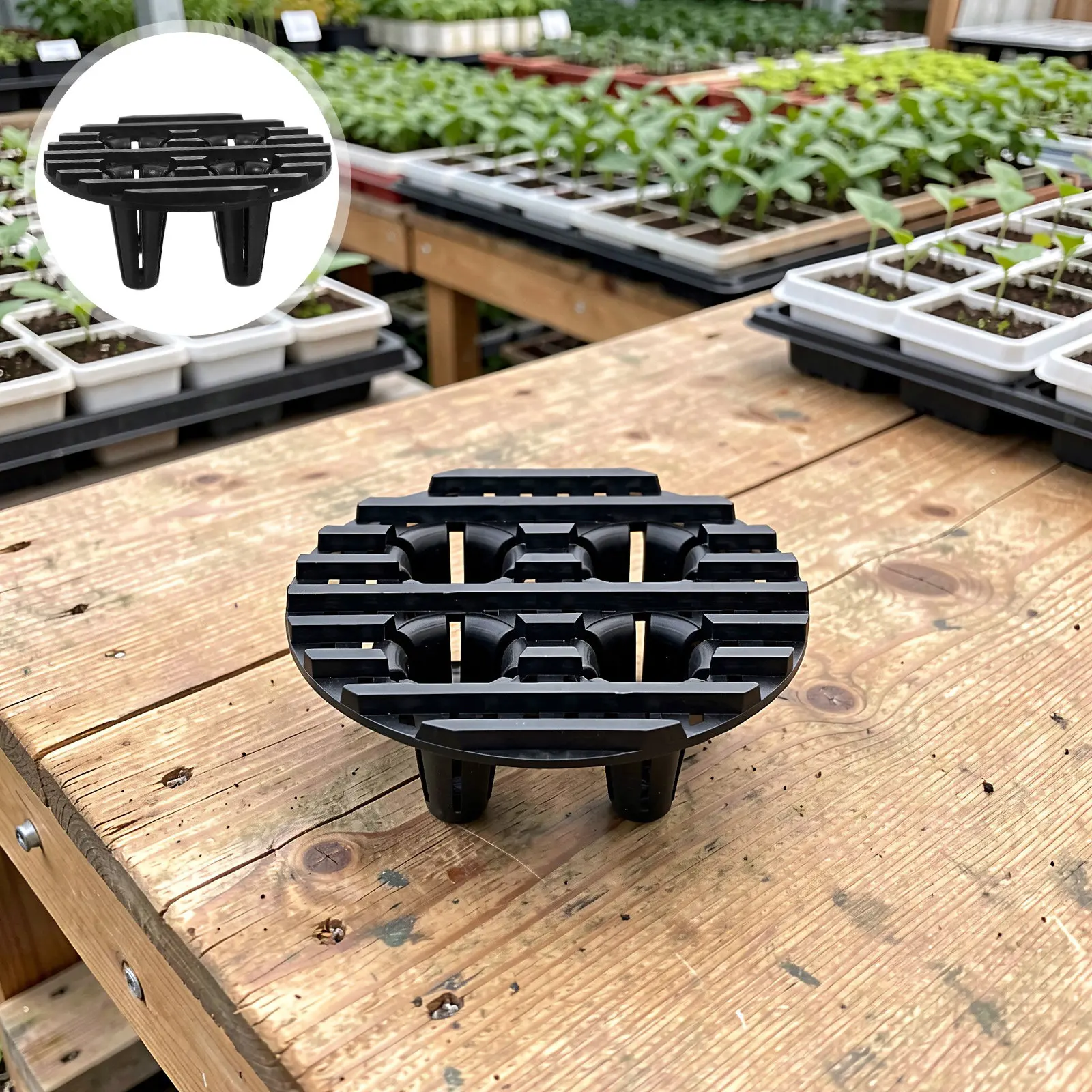 15Pcs Plastic Flower Pot Elevator Risers 4 Inch Plant Feet for Drainage Houseplants Office Patio Root Rot Protection