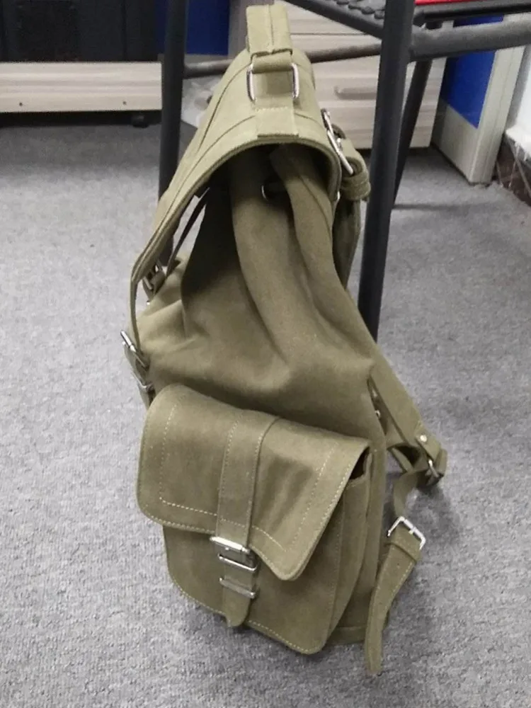 Zaino in tela da uomo Casual di design Vintage fatto a mano Harajuku borsa a secchiello con coulisse zaini da viaggio di grande capacità borse