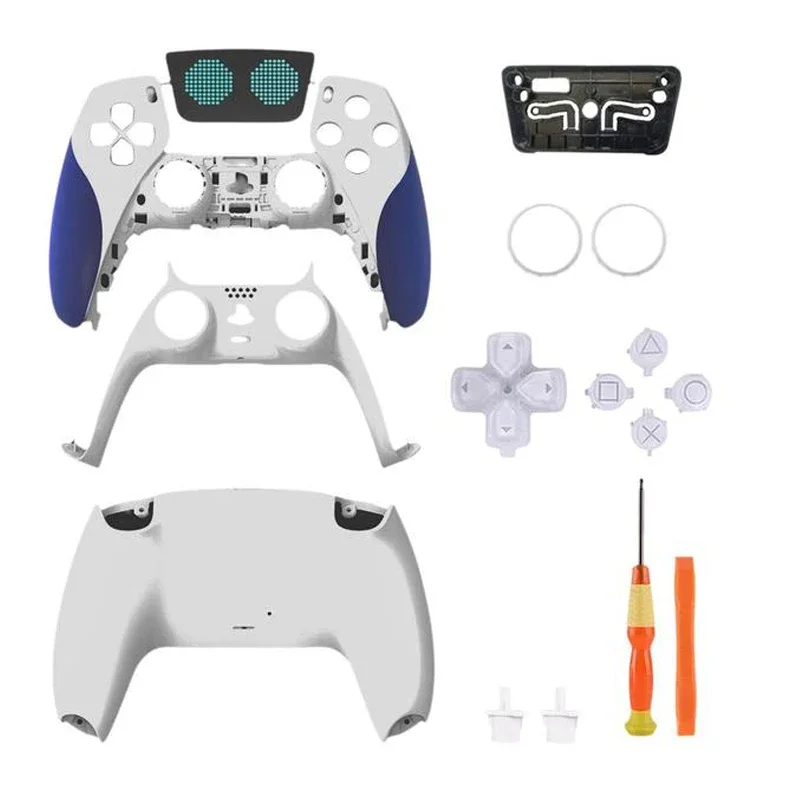 For PS5 Space Robot Game Controller Replacement Shell Handle Touchpad Cover Compatible With PS5 1-5 Generations Shell/Stickers