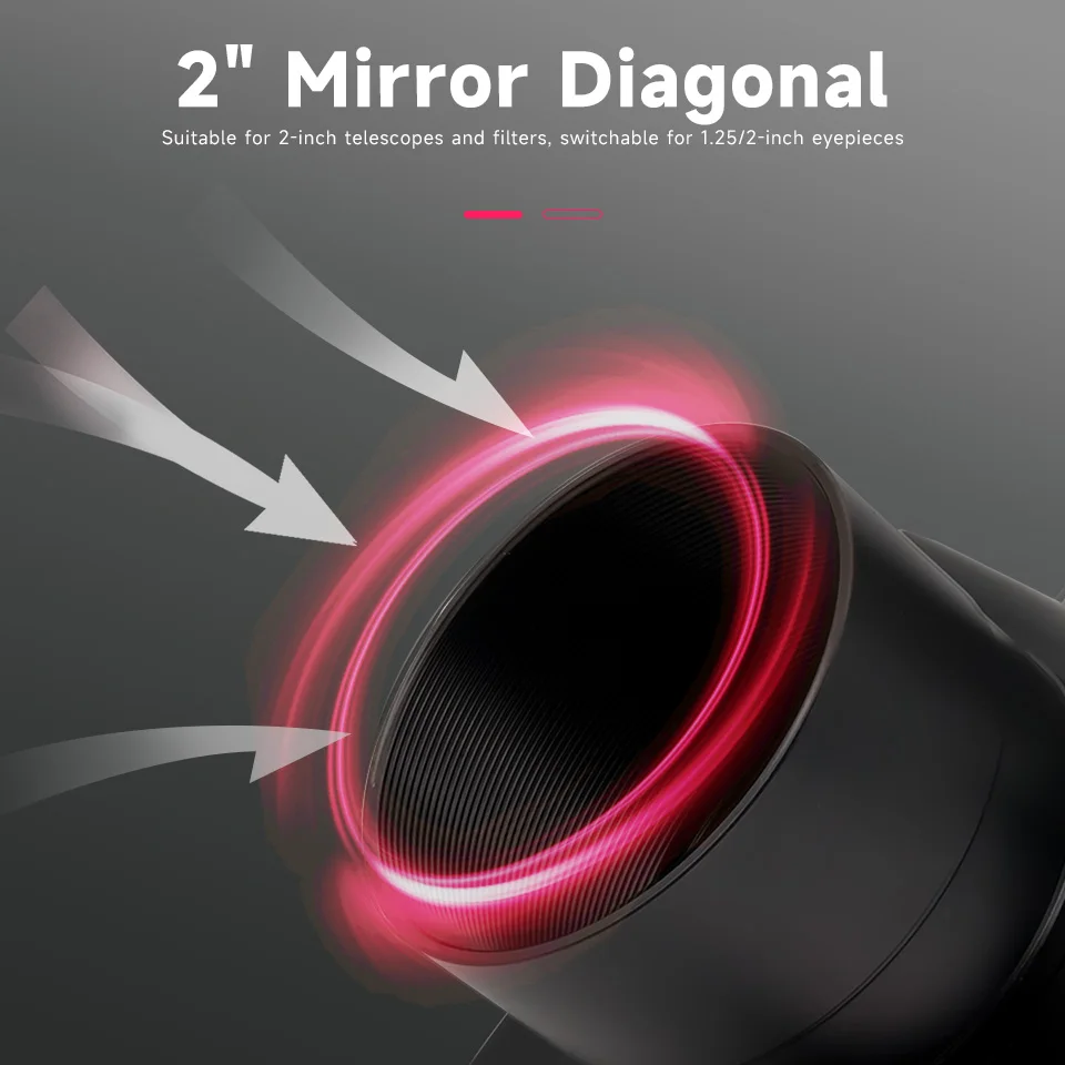 Svbony SV188/SV188P 1,25/2 Zoll Spiegel 90° ° Diagonale dielektrische Beschichtung CNC-Bearbeitung 90%/99% Reflektivität für Astronomie-Teleskope – Detail 6