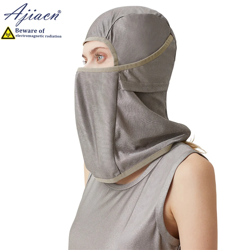 Genuine anti-radiation 100% silver fiber knitted fabric head hood monitoring room Electromagnetic radiation shielding head hood