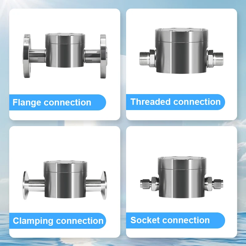 High Accuracy Small Flow Sensor Gear Flowmeter Stainless Steel Micro Flow Meter for Oil Resins Low Temperature Liquid Nitrogen