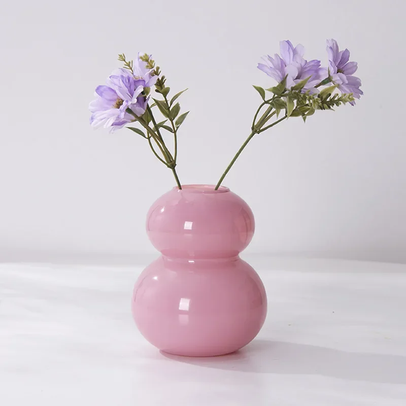 1pc Modern minimalist glass vase living room flower arrangement hydroponics vintage home decor dining table decoration