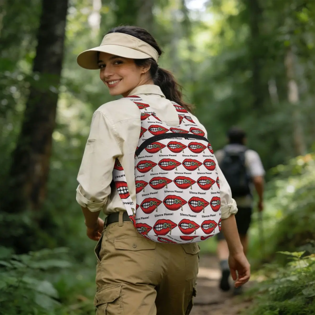 Funny Lip Backpack Student BookBag Children Storage School Bag Laptop Shoulder Bags for Men Women