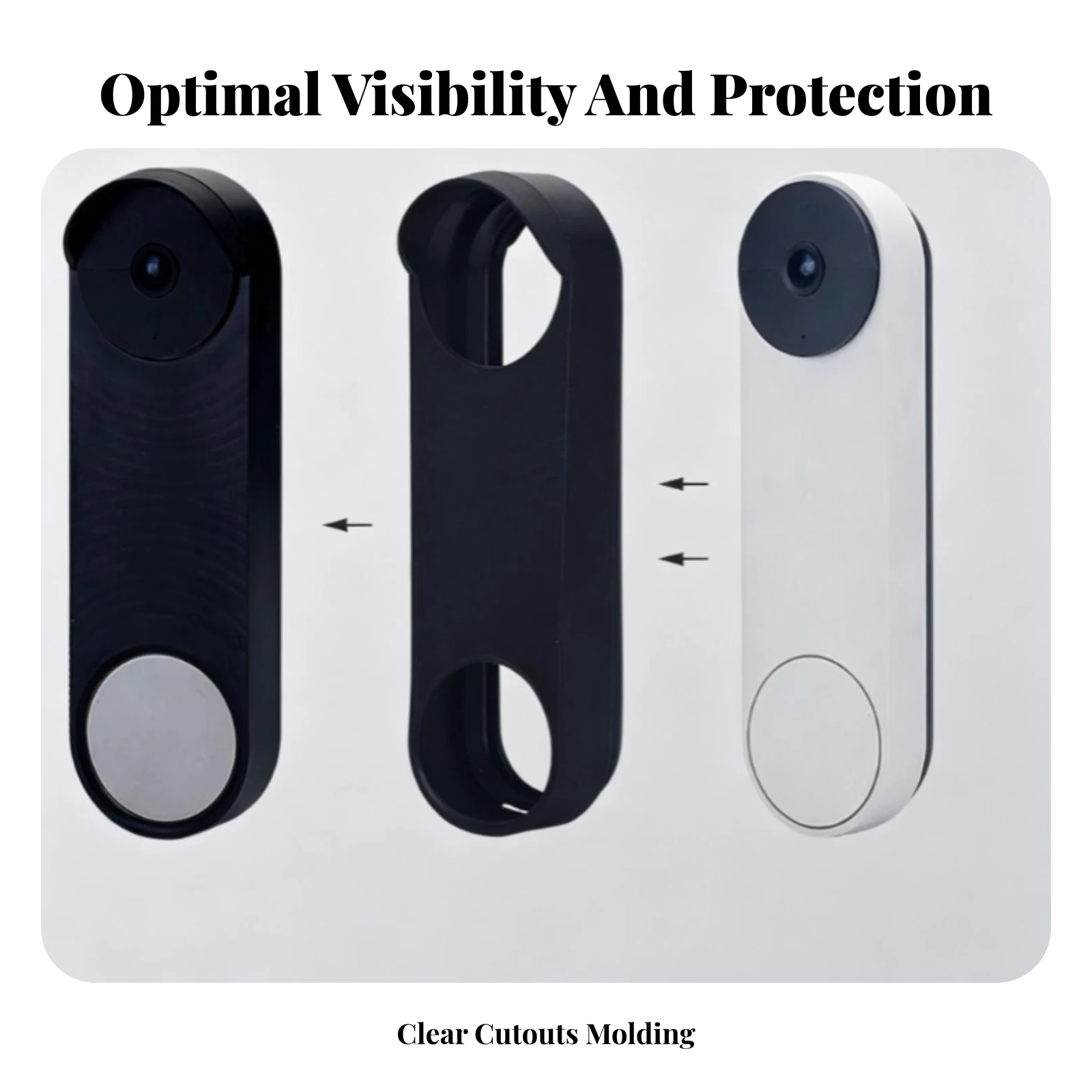 Entry Chime Cover with Camera Cutout Slip-on Silicone Guard Sleeve Soft for Homeowners, Entryway, Apartment Entryway