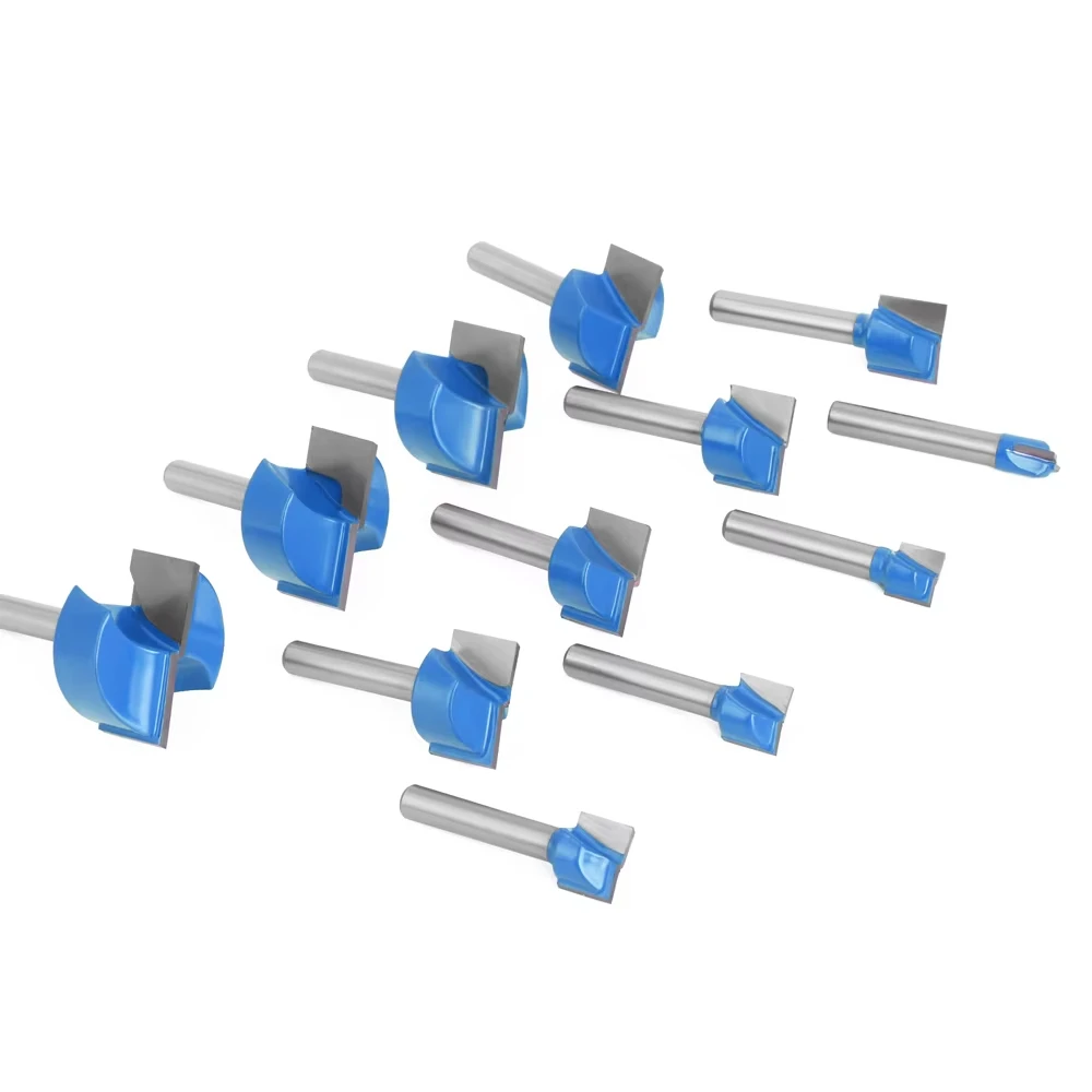 1PC 6MM Shank Milling Cutter Wood Carving Cleaning Bottom Bit Straight Router Bit Set Clean Milling Woodworking Power Machine-C