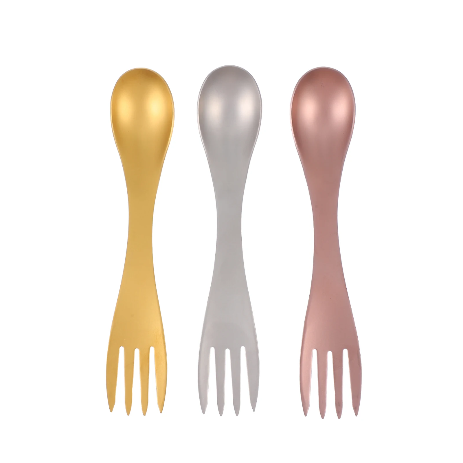 

3 Pcs 1 Stainless Steel Spoon Fork Multi function Camping Utensil Travel Kit Rust proof Kitchen Bar Tools