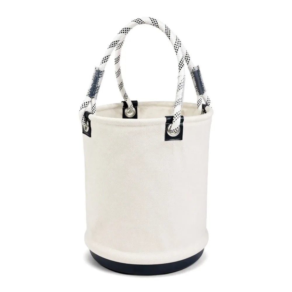 40x30cm Canvas Tool Bucket Plastic Bottom Foldable Tool Organizer Bag Dry Wax Canvas Sturdy Handle Work Bucket Bag
