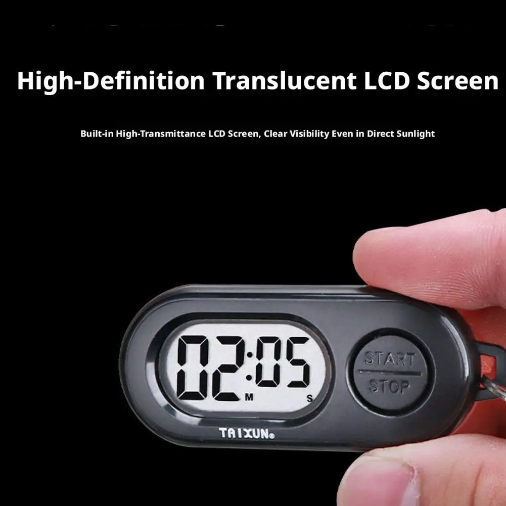 1/2/3 Stück Digitaler Stoppuhr-Timer Schlüsselanhänger, Kleiner LCD-Bildschirm Elektronische Uhr, Tragbarer Countdown-Timer Zubehör für Taschen-Schlüsselring – Detail 14