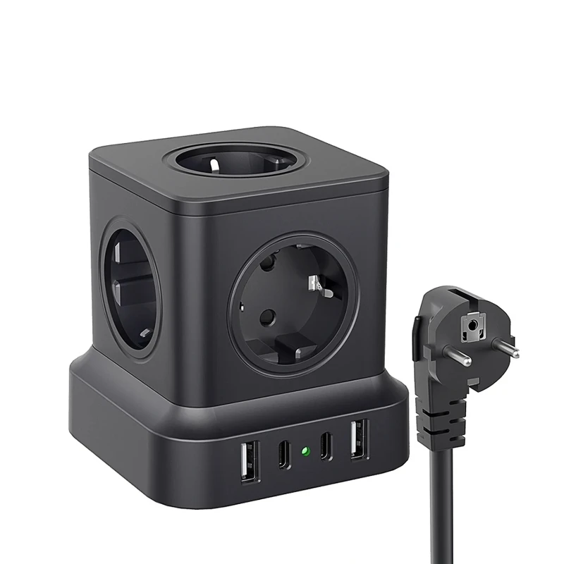 

Настольный адаптер питания в европейском стиле Tower, розетка Magic Plug стандарта ЕС, многофункциональная удлинительная вилка, стандартный преобразователь ЕС