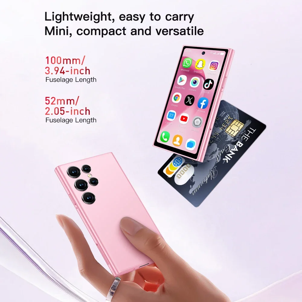 Onemyth s26 pro 4.0 "mini smartphone 2gb ram 16gb rom android12.0 reconhecimento facial desbloquear 2000mah 4g pequeno telefone móvel