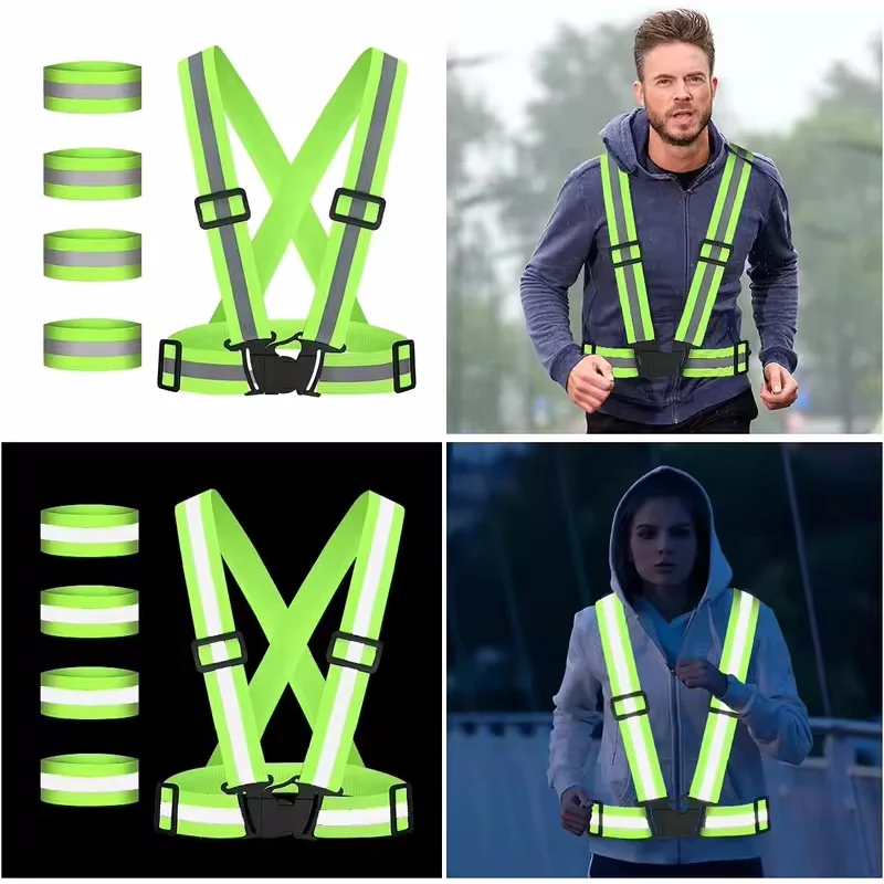 Cycling Reflective Vest High Visibility Safe Jacket for Night Riding Running Jogging Cycling Motorcycle Outdoor Sports Waistcoat