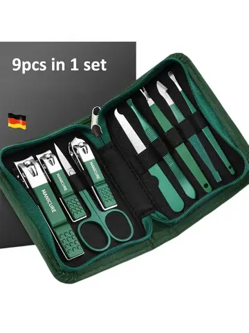 6-9 Pcs Manicure Set With Leather Case Professional Foot And Face Care Tool Kits Stainless Steel Nail Clipper Sets Gift
