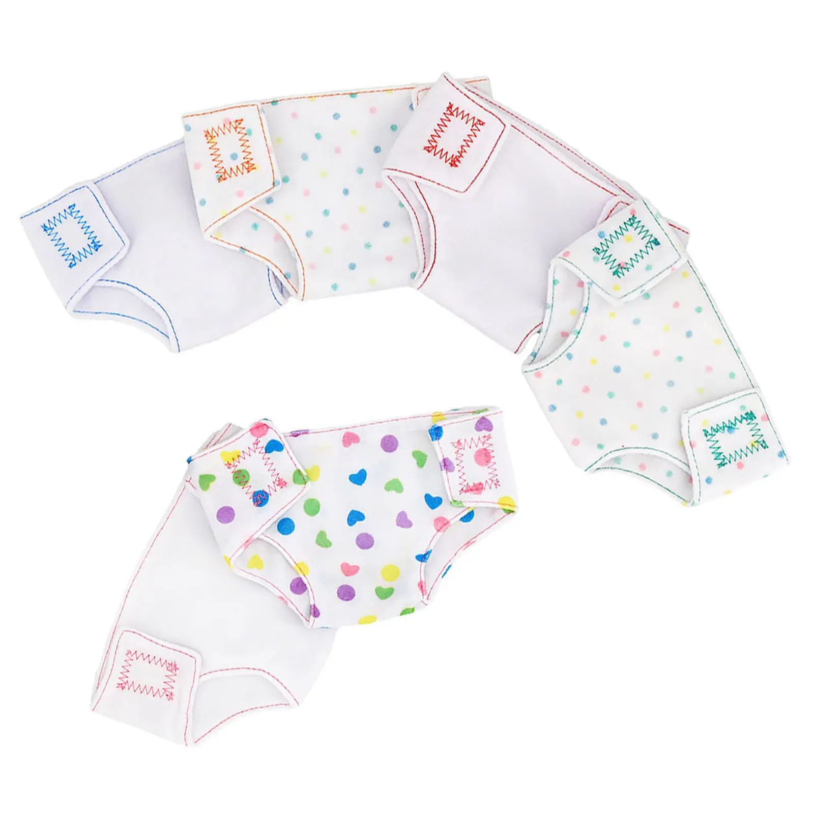 

6Pcs Baby Diapers Cloth Material Reusable Adjustable Tape 18 Inch Baby Accessory for Parent Child Interaction Diapers