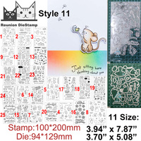 (25 Styles) Field Mice Die Cut and Clear Stamp Metal Cutting Dies and Stamps Stencil for DIY Scrapbooking Photo Album Paper Card