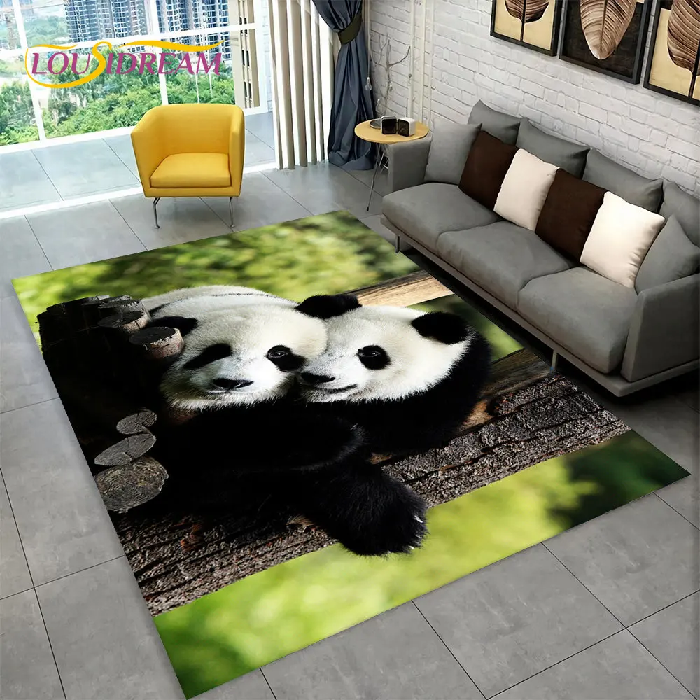 

Panda Cartoon Animal Area Rug,Carpet Rug for Home Living Room Children's Bedroom Sofa Doormat Decor,Kitchen Non-slip Floor Mat