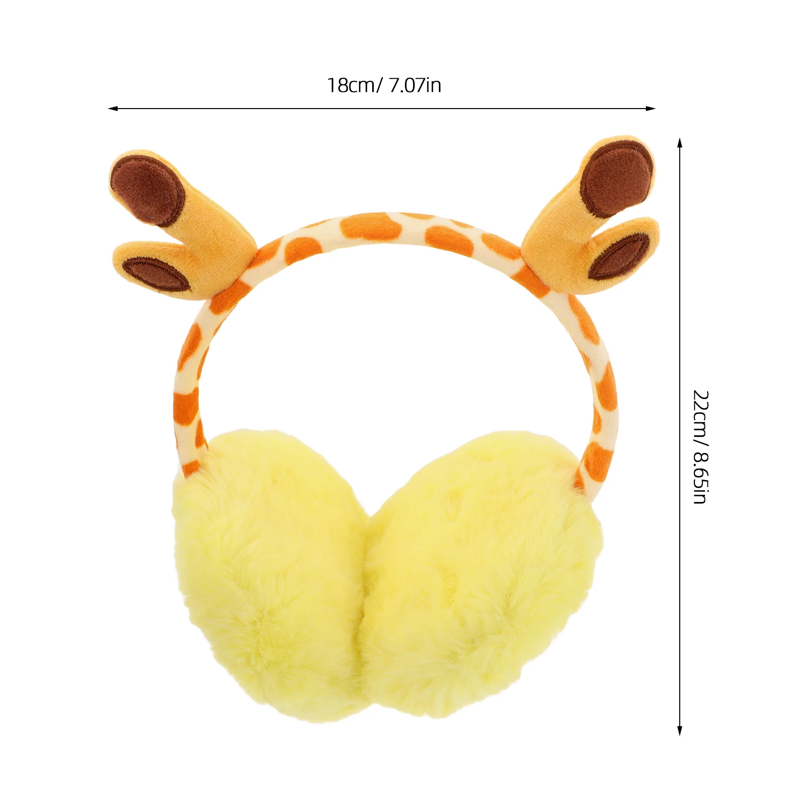 Fluffy Ear Muffs Winter Cartoon Giraffe Cute Animal Ear Warmer Headband Cozy Faux Fur Winter Accessory for Children