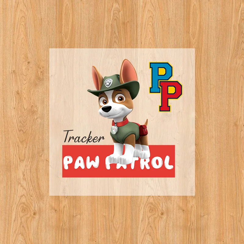 Paw Patrol naklejka termotransferowa Chase Skye Rubble koszulka z kapturem ubrania DIY dzieci śliczne Anime łatka żelazna naklejka transferowa prezenty