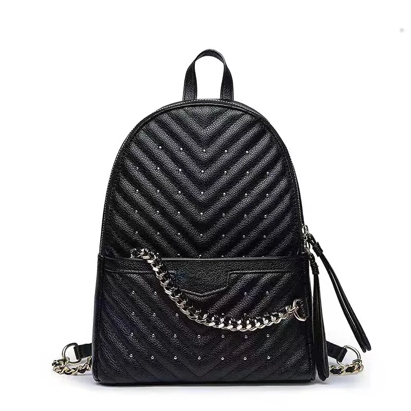

Women Girls PU Fashion Backpack Travel School Shoulder Bag Leisure Rivet Backpack VS