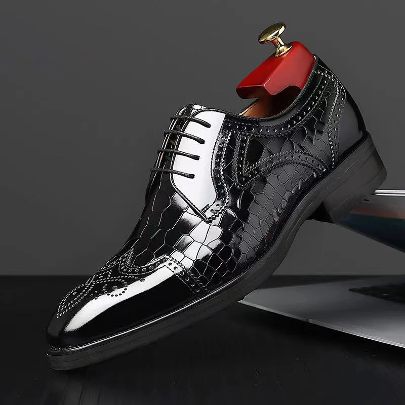 Men's Dress Shoes Office High-heeled Wedding Leather Shoe for Men High Quality Platform Business Formal Social Leather Shoes Man