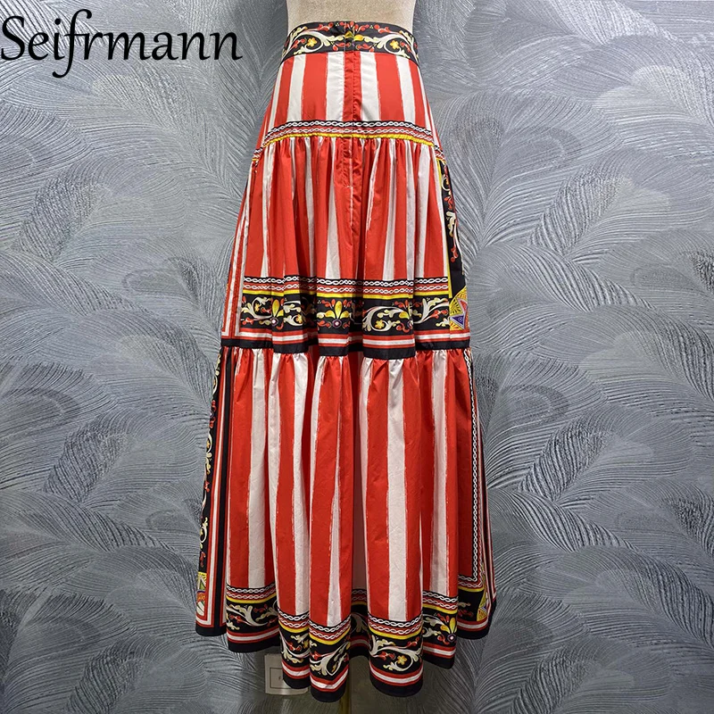 سلسلة تنورة بطول الخصر مطبوعة من القطن عالي الجودة من Seifrmann لخريف 2025 #2