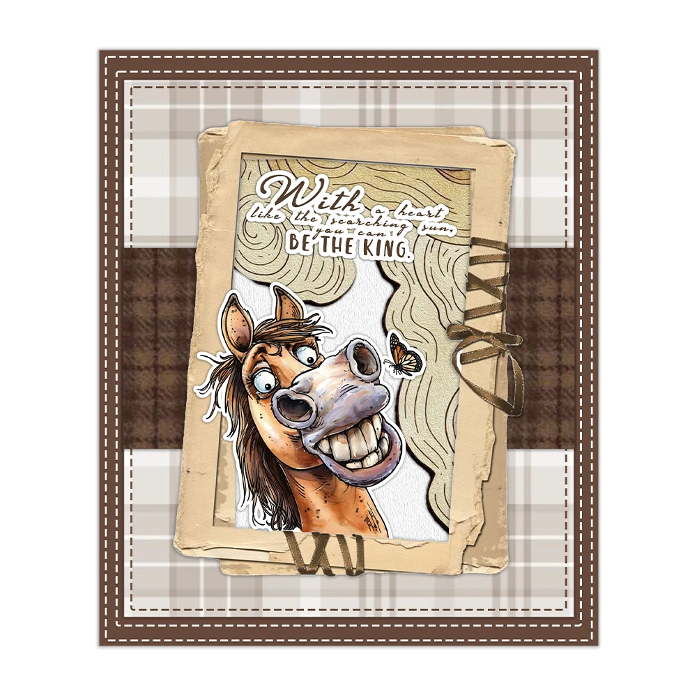 Mangocraft Funny Horse And Floral Clear Stamp DIY Scrapbooking Supplies Silicone Stamp For Card Making Albums Crafts Decor