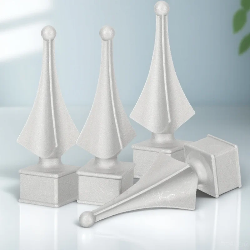 4 قطعة سبائك الألومنيوم سياج Finials بندقية رئيس أنبوب مربع نهاية قبعات في الهواء الطلق حديقة الديكور المعادن آخر القبعات العالية سياج ديكور #6