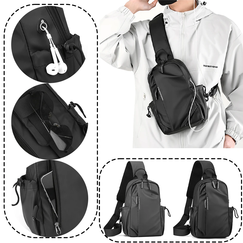 

Men's Chest Bag 2025 New Style Crossbody Bag Fashion Leisure Shoulder Bag Sports Small Backpack Large Capacity