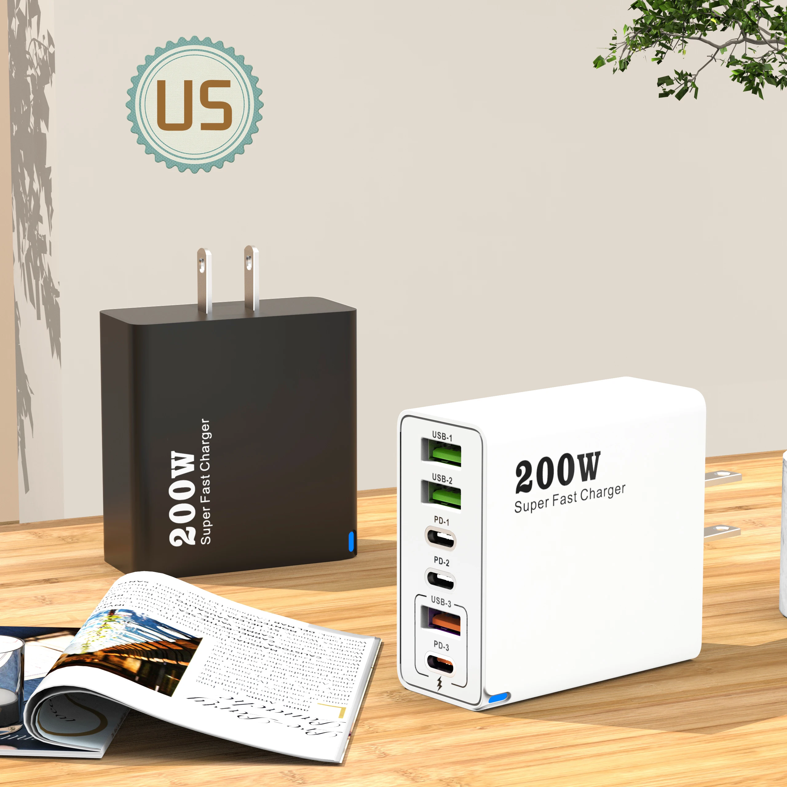 6 Ports USB C PD Charger Quick Charge 3.0 Type C USB Phone Chargers Super Fast Charging Adapter For iPhone Samsung Xiaomi image 3