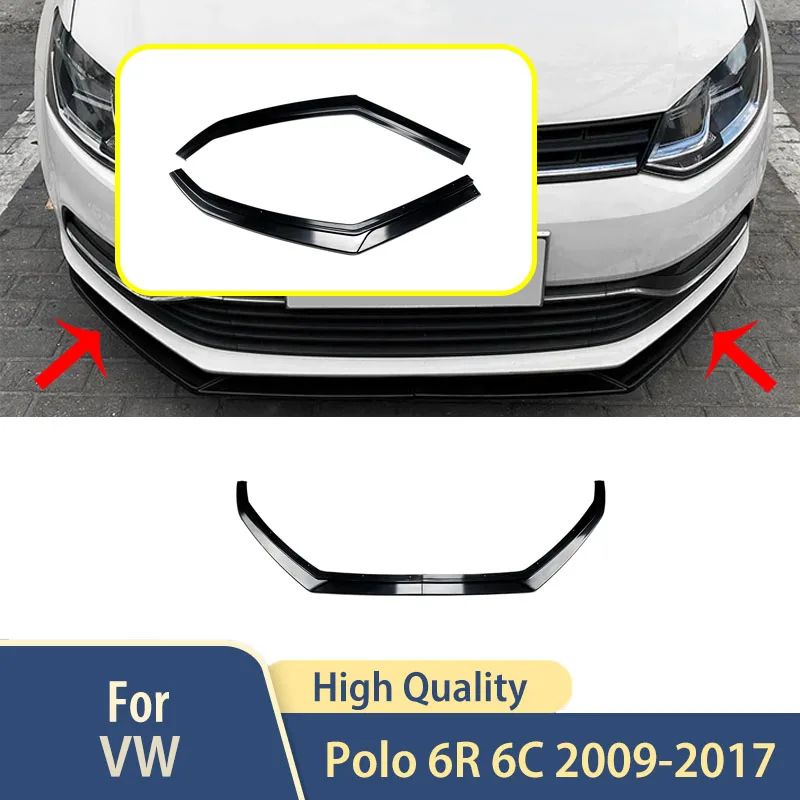 

Автомобильный передний бампер, разделитель губ, аксессуары для VW Polo 6R 6C 2009 2010 2011 2012 2013 2014 2015 2016 2017, автомобильные бамперы, комплекты кузова