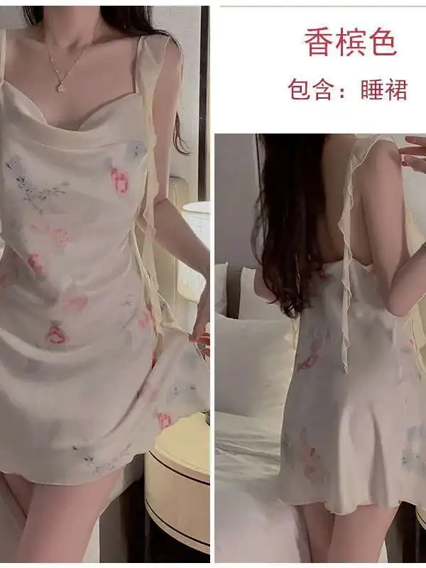 หวานสําหรับผู้หญิงพิมพ์ตาข่ายริบบิ้นBacklessแฟชั่นจีบคอชุดฤดูร้อนสไตล์นิวอิงแลนด์เสื้อผ้าอินเทรนด์XR67