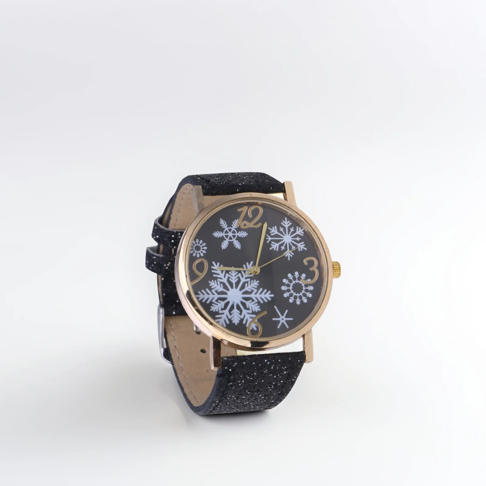 Рождественские часы, черные снежинки, кварцевые женские наручные часы из сплава, модный праздничный подарок для леди, подруги, мамы, на каждый день