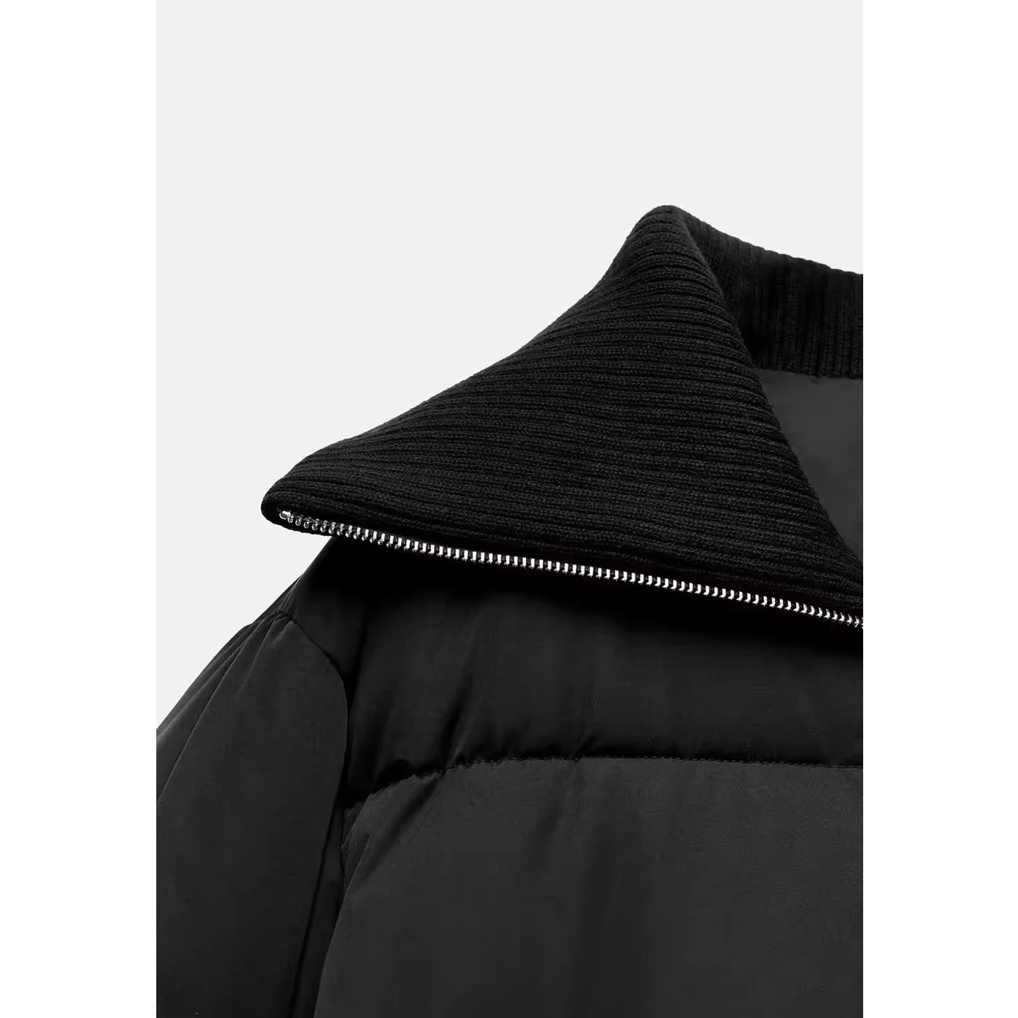 

Winter New Women's American Ribbed Layer Warm Cotton Jaet Long Sve ort Sle Outerwear 30240 Commute Straight Tube