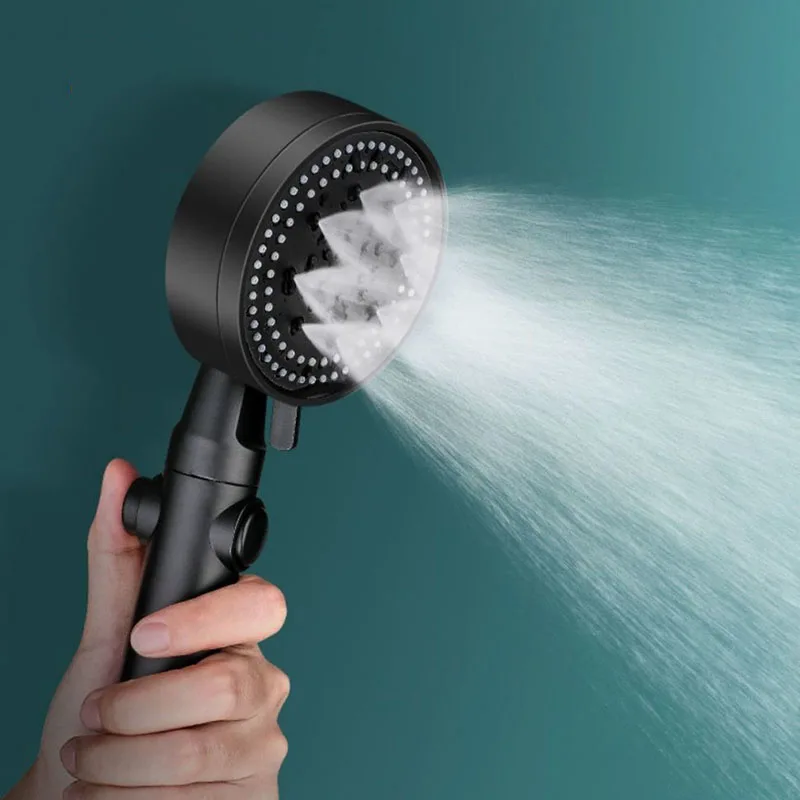 5 Modes High Pressure Water Saving Shower Head with Hose  Adjustable Showerheads One-Key Stop Spray Nozzle Bathroom Accessories