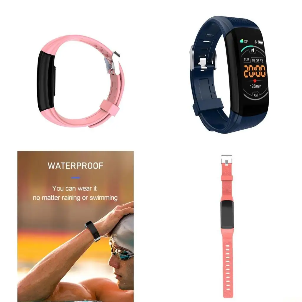 B03F Wristband with Step Counting Message Notification Blood Pressure Heart Rate Sleeping Monitoring for Adults Teens